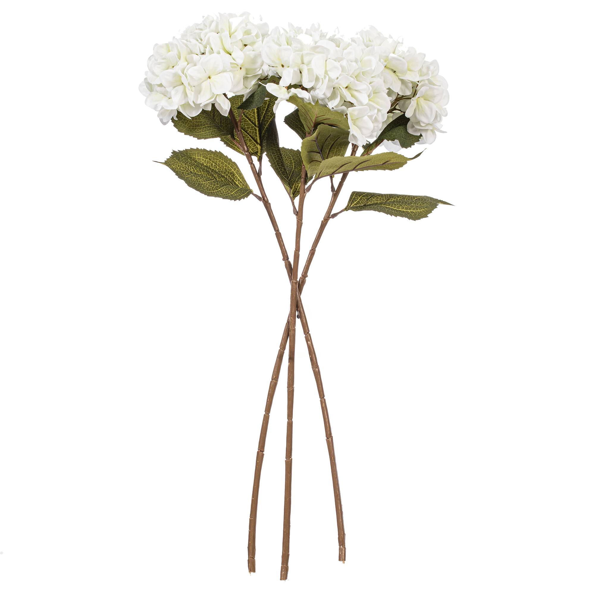 32.5" White Hydrangea Stems, 3ct.